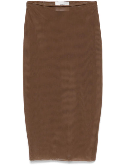Mesh-Design Midi Skirt