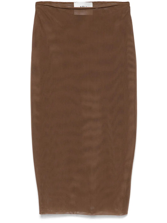 Mesh-Design Midi Skirt