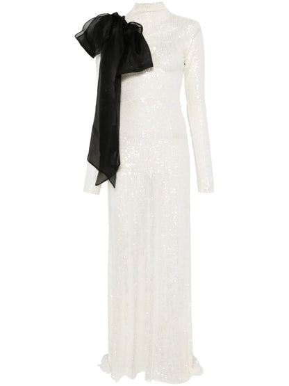 Draped-Detail Maxi Dress