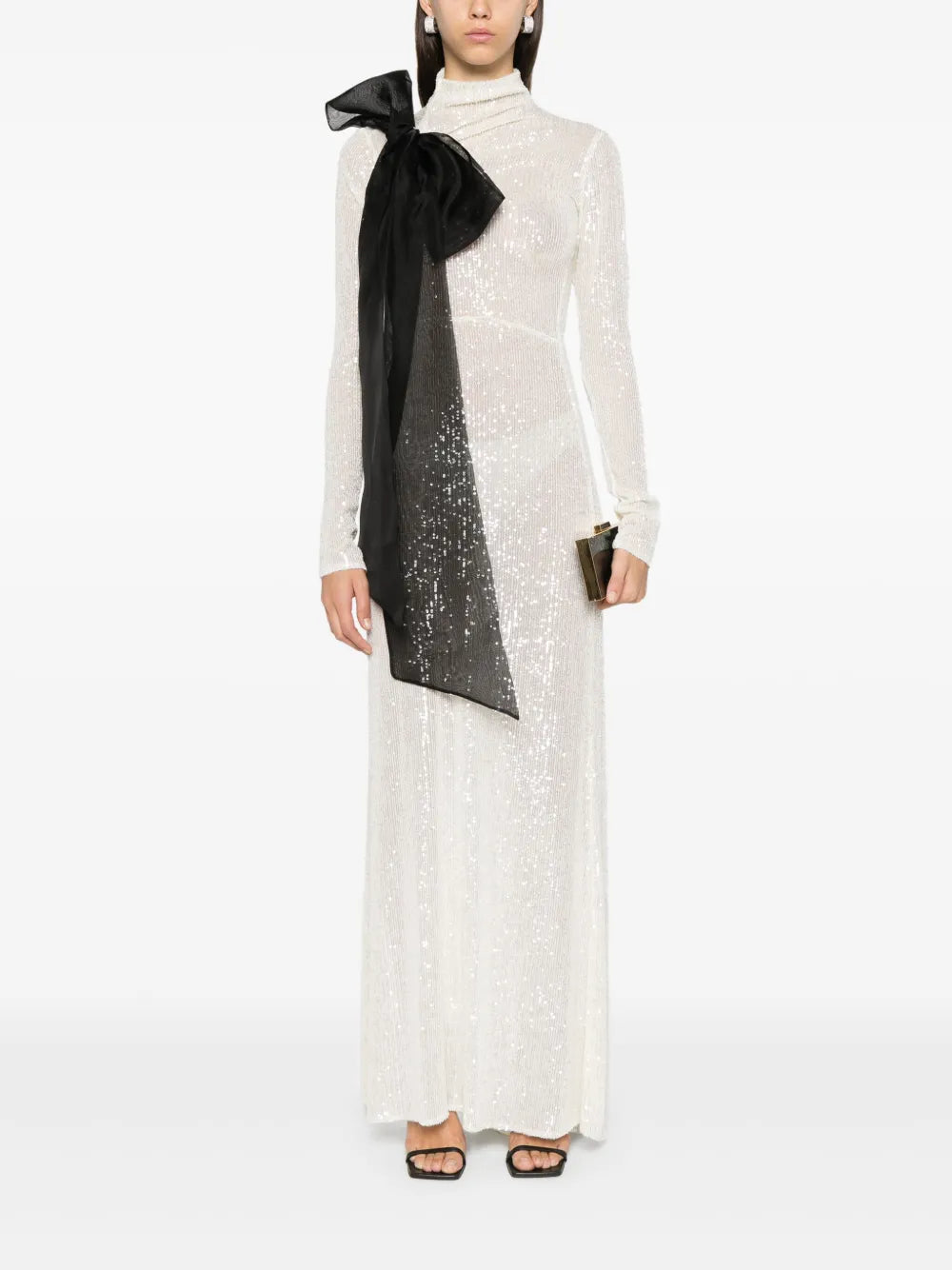Draped-Detail Maxi Dress