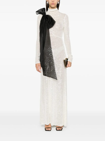 Draped-Detail Maxi Dress