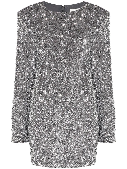 Sequinned Chenille Mini Dress