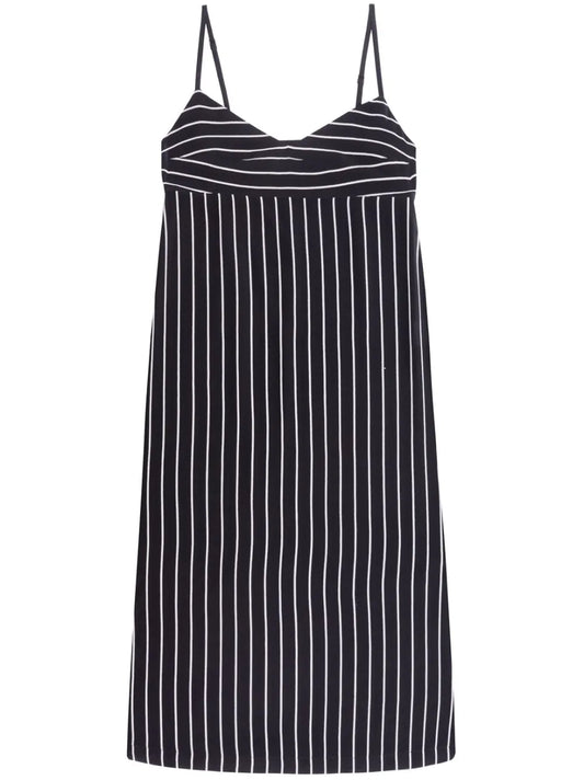 Stripes Silk Midi Dress