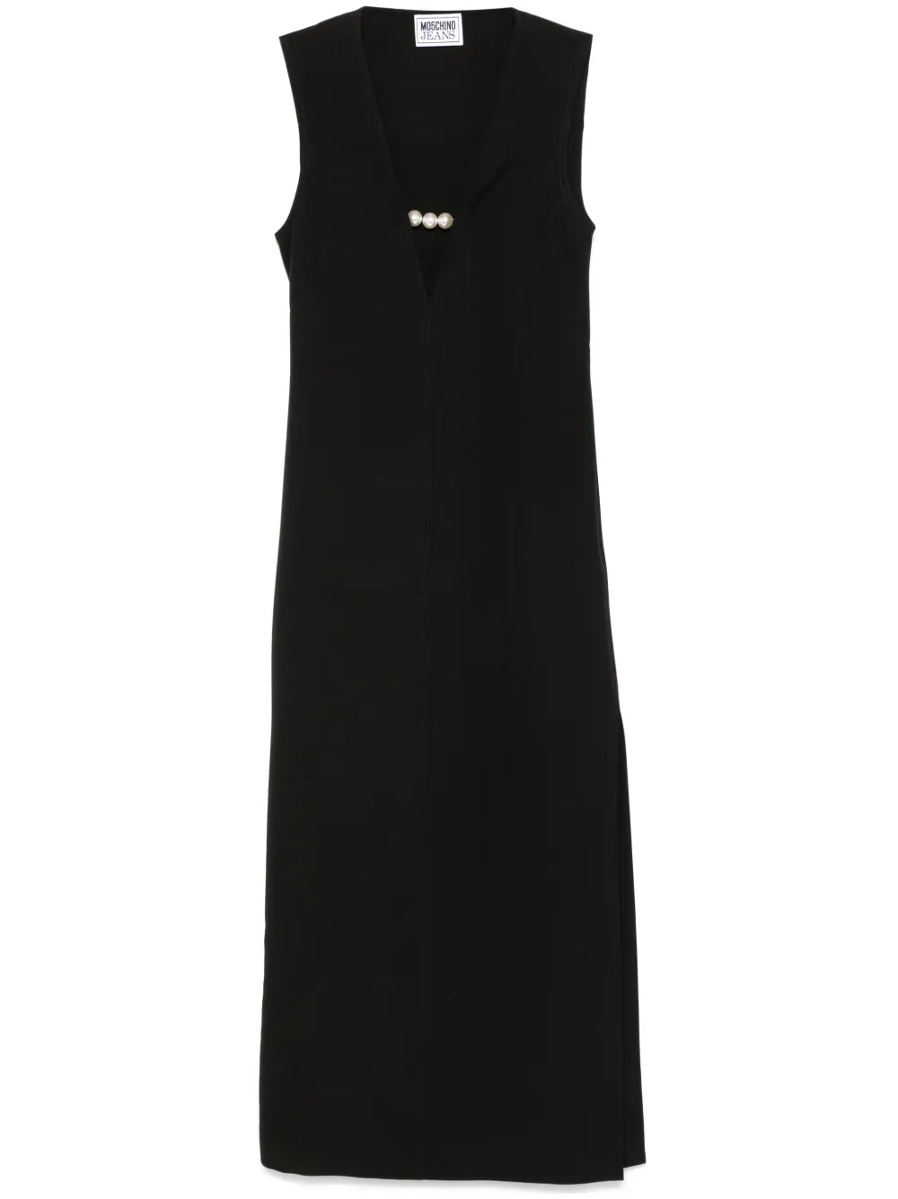 Faux-Pearl Embellished Maxi Dress