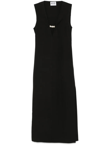 Faux-Pearl Embellished Maxi Dress