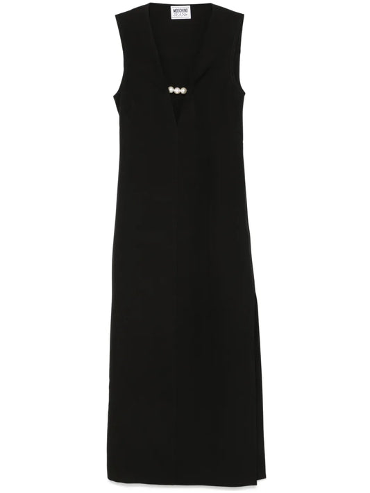 Faux-Pearl Embellished Maxi Dress