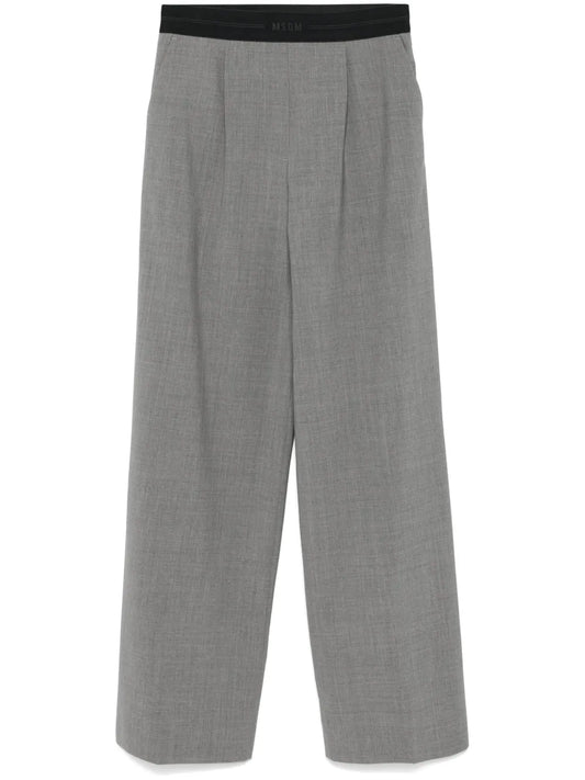 Logo-Waistband Tailored Trousers