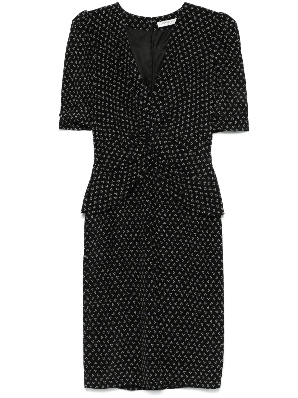 Flower-Print Silk Midi Dress