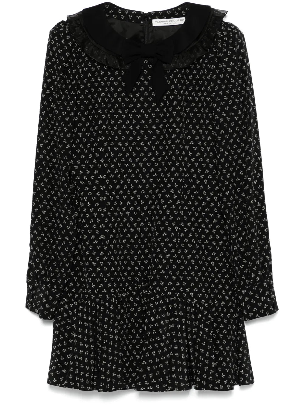 Flower-Print Silk Mini Dress