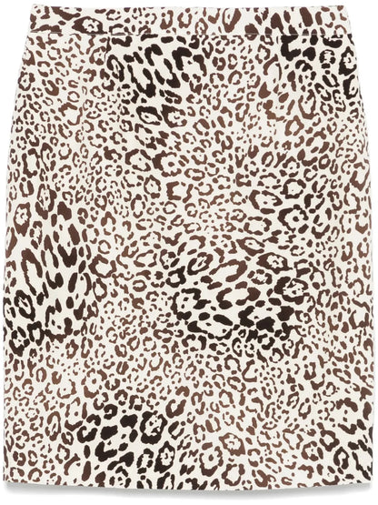 Leopard-Print Silk Mini Skirt