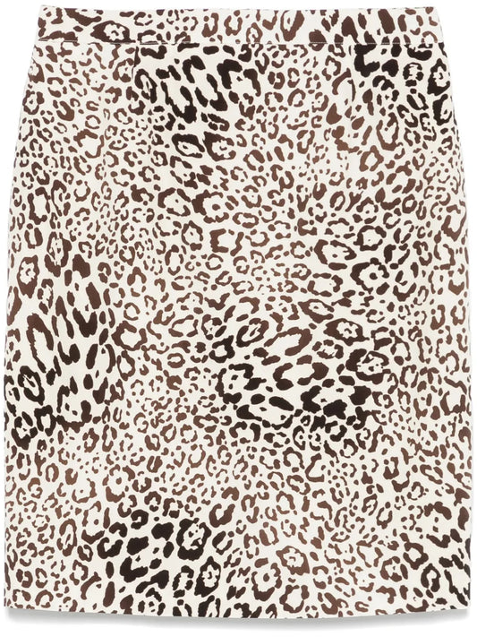 Leopard-Print Silk Mini Skirt