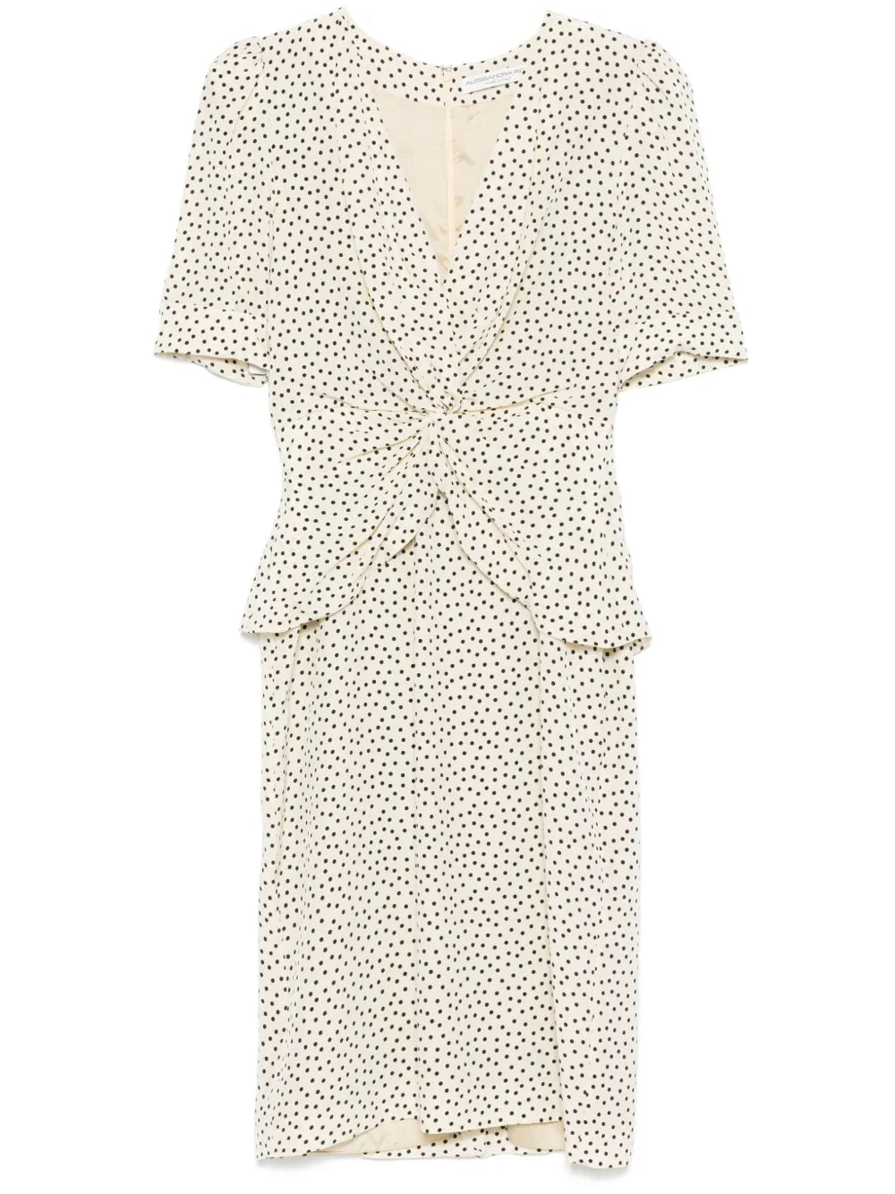 Polka-Dot Silk Midi Dress