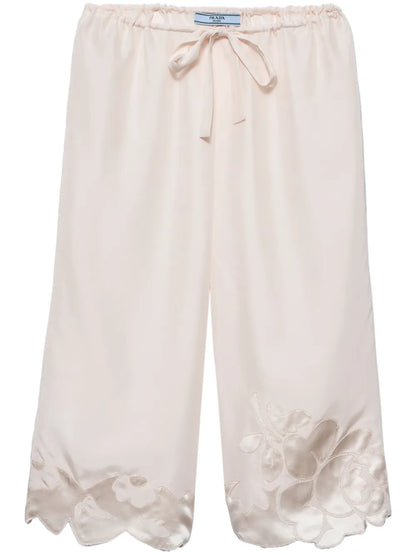 Embroidered Silk Bermuda Shorts