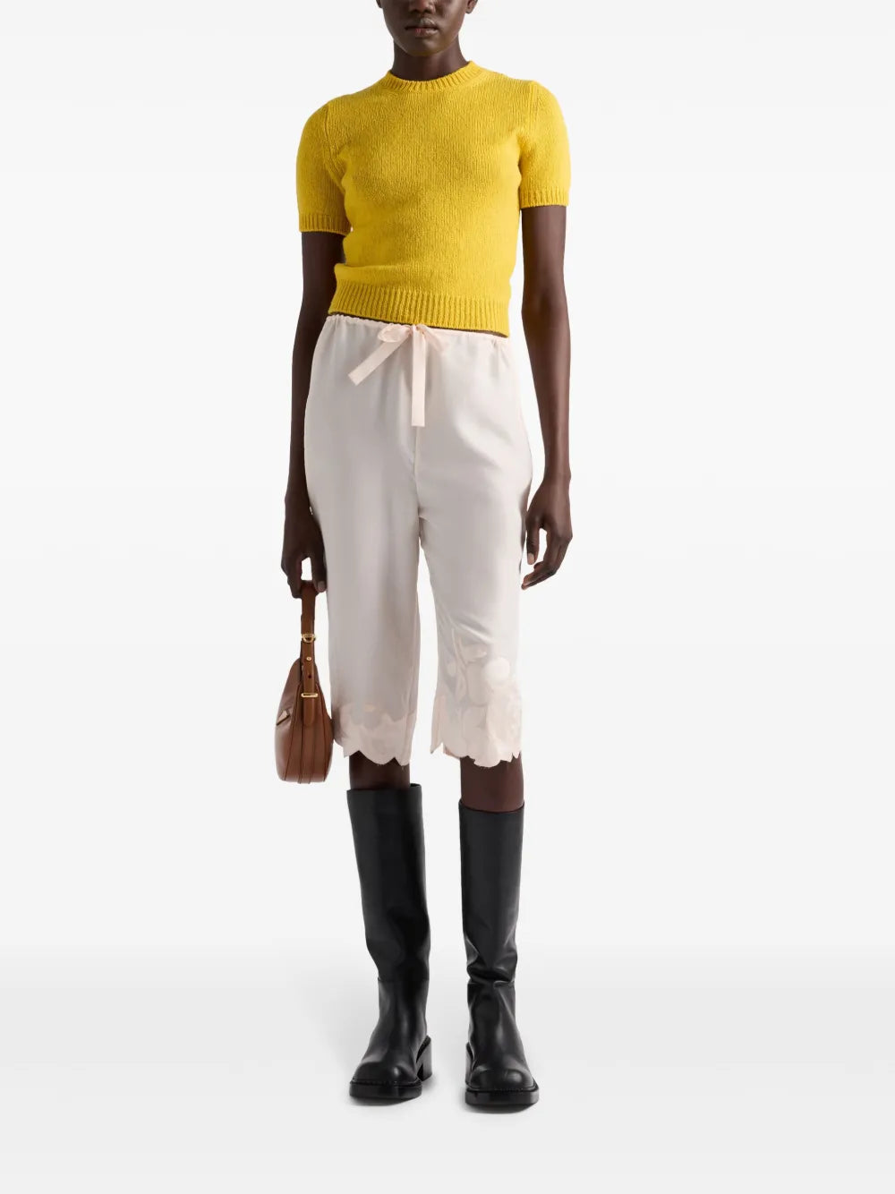 Embroidered Silk Bermuda Shorts