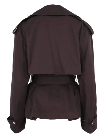 Belted Cropped Trench Jacket