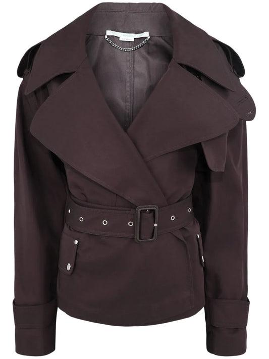 Belted Cropped Trench Jacket