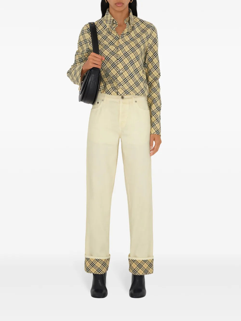 Checkered Straight-Leg Jeans