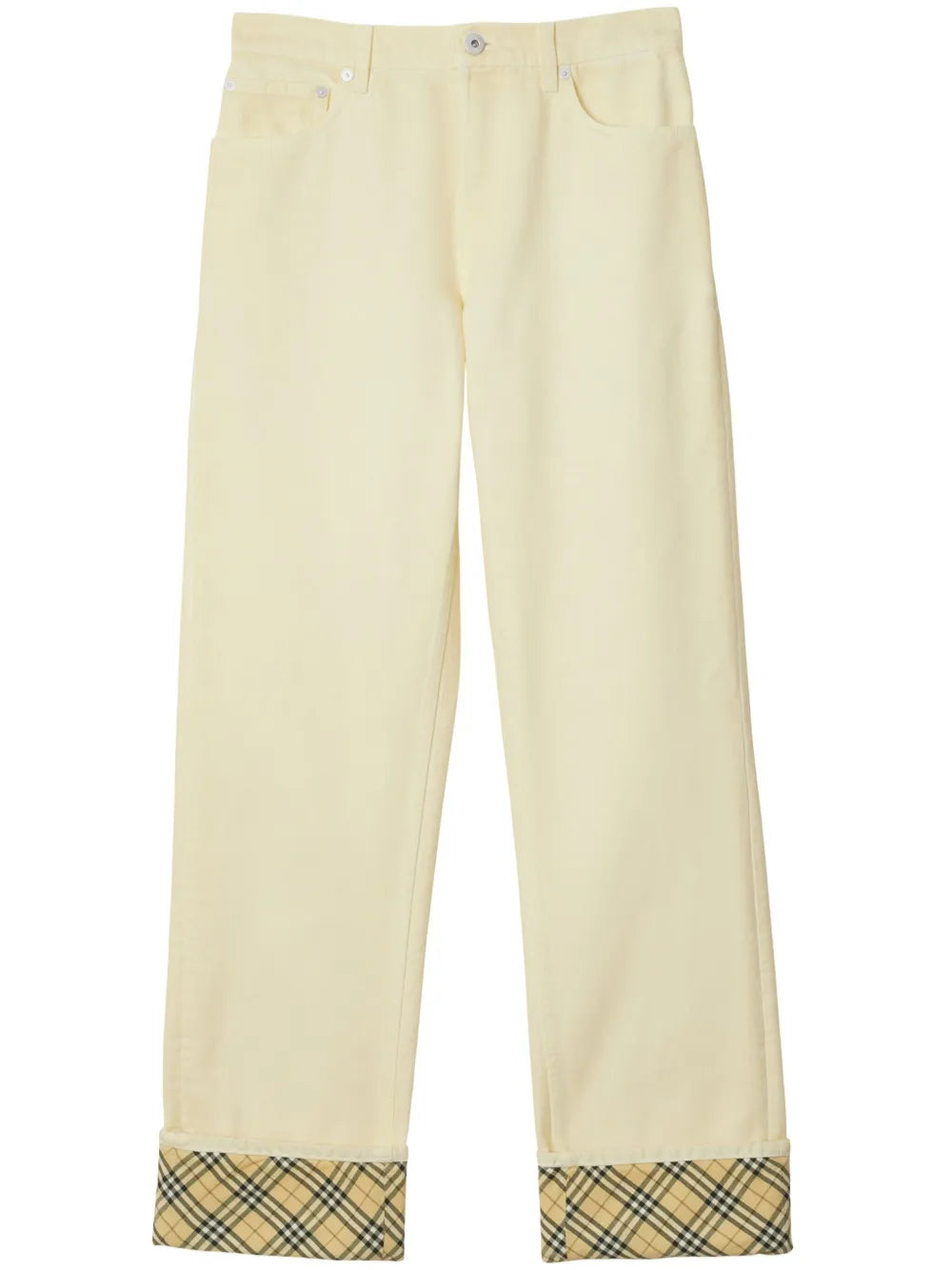 Checkered Straight-Leg Jeans
