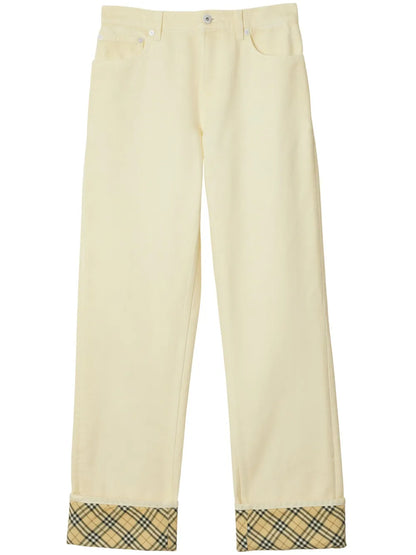 Checkered Straight-Leg Jeans
