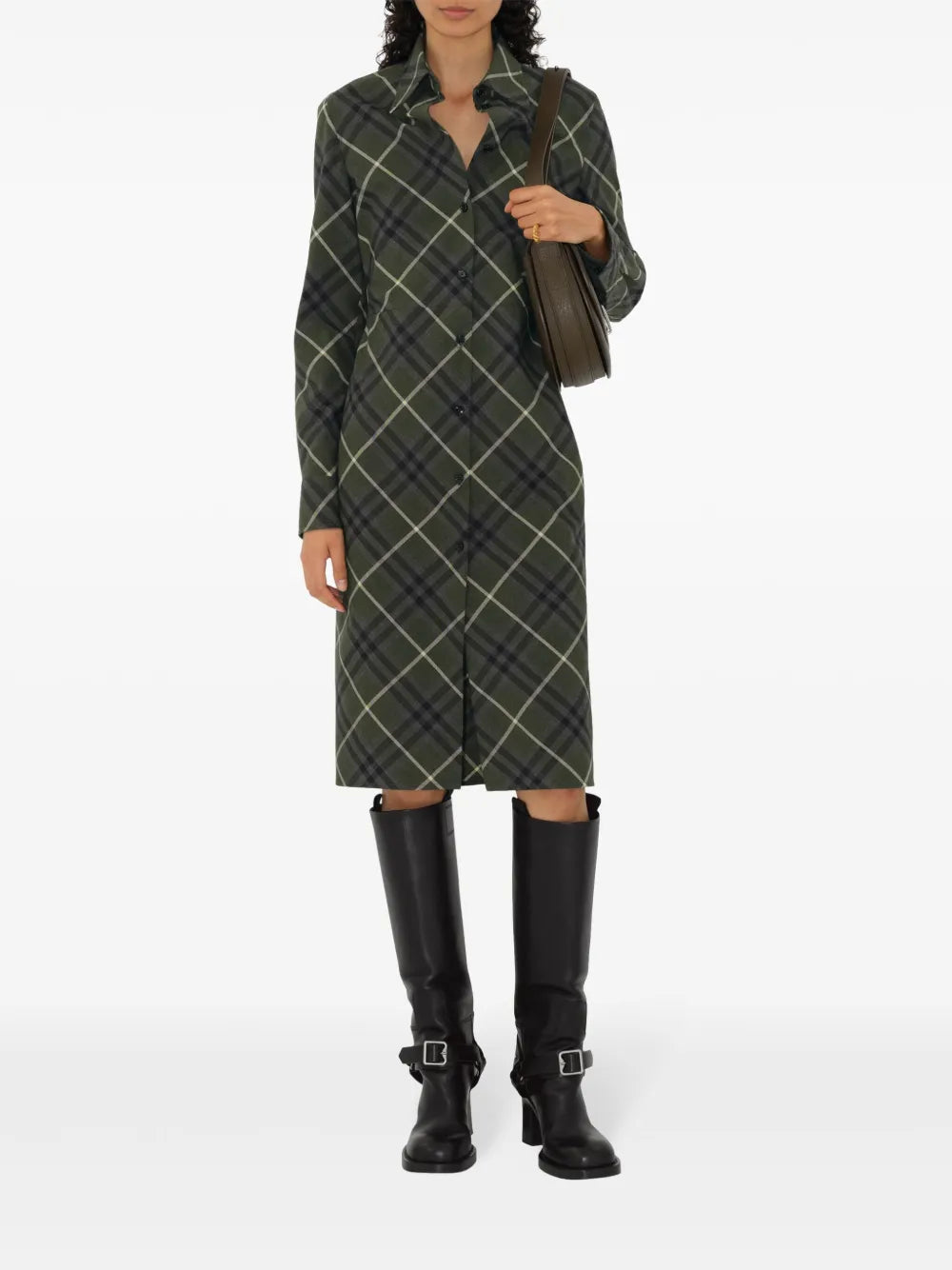 Check-Print Shirt Dress