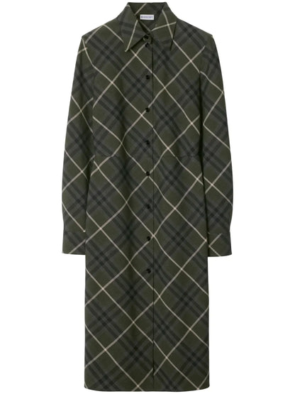 Check-Print Shirt Dress