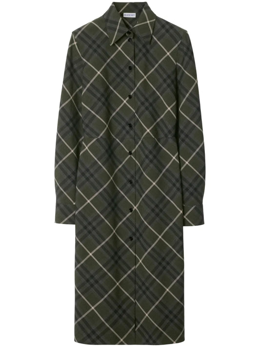 Check-Print Shirt Dress
