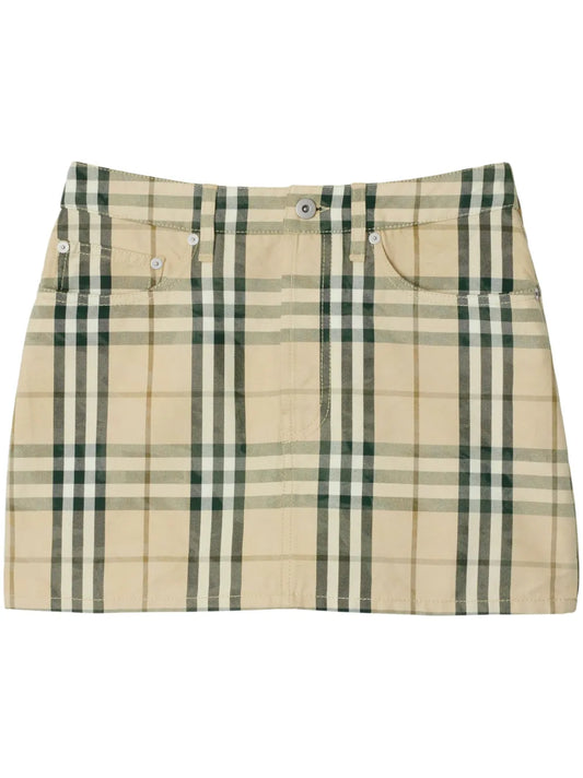 Check-Pattern Mini Skirt