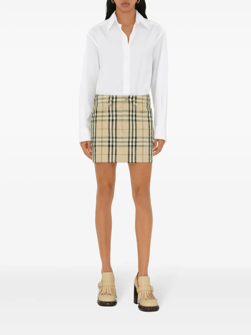Check-Pattern Mini Skirt