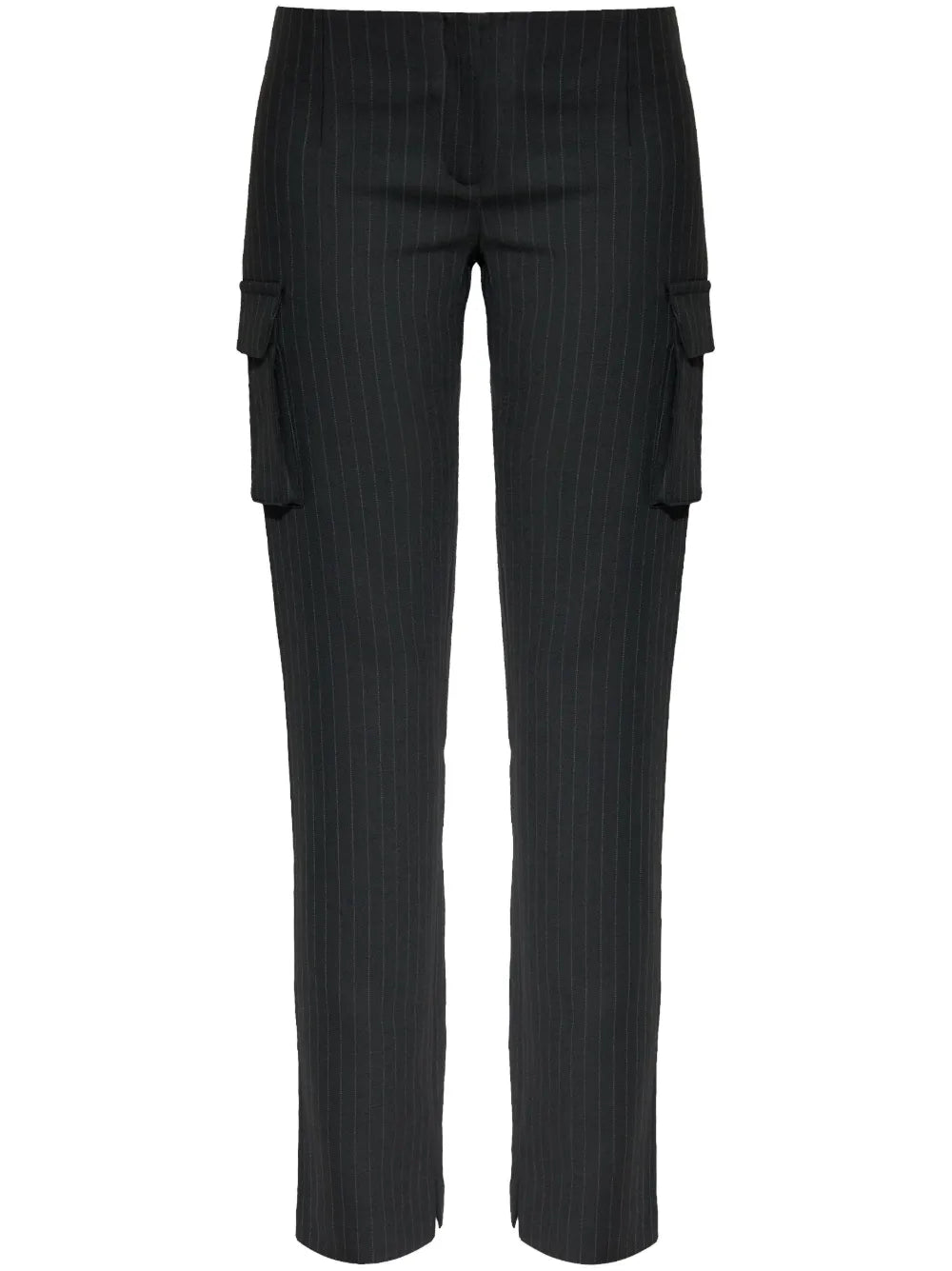 Pinstriped Straight Trousers