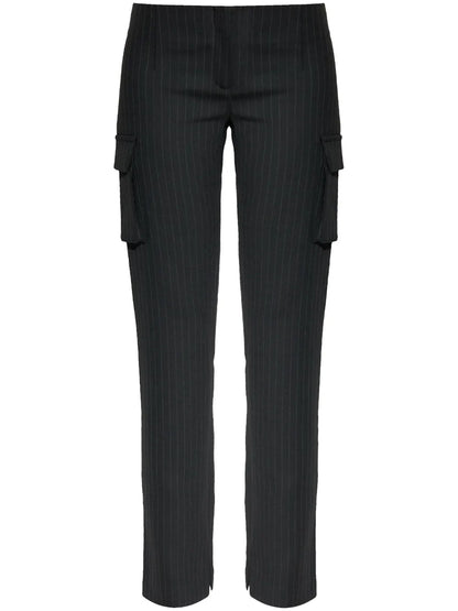 Pinstriped Straight Trousers