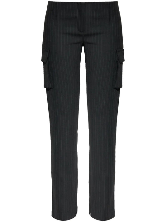 Pinstriped Straight Trousers