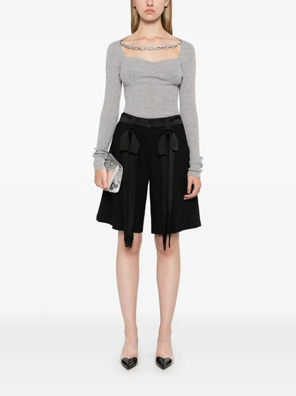 Bow-Embellished Shorts