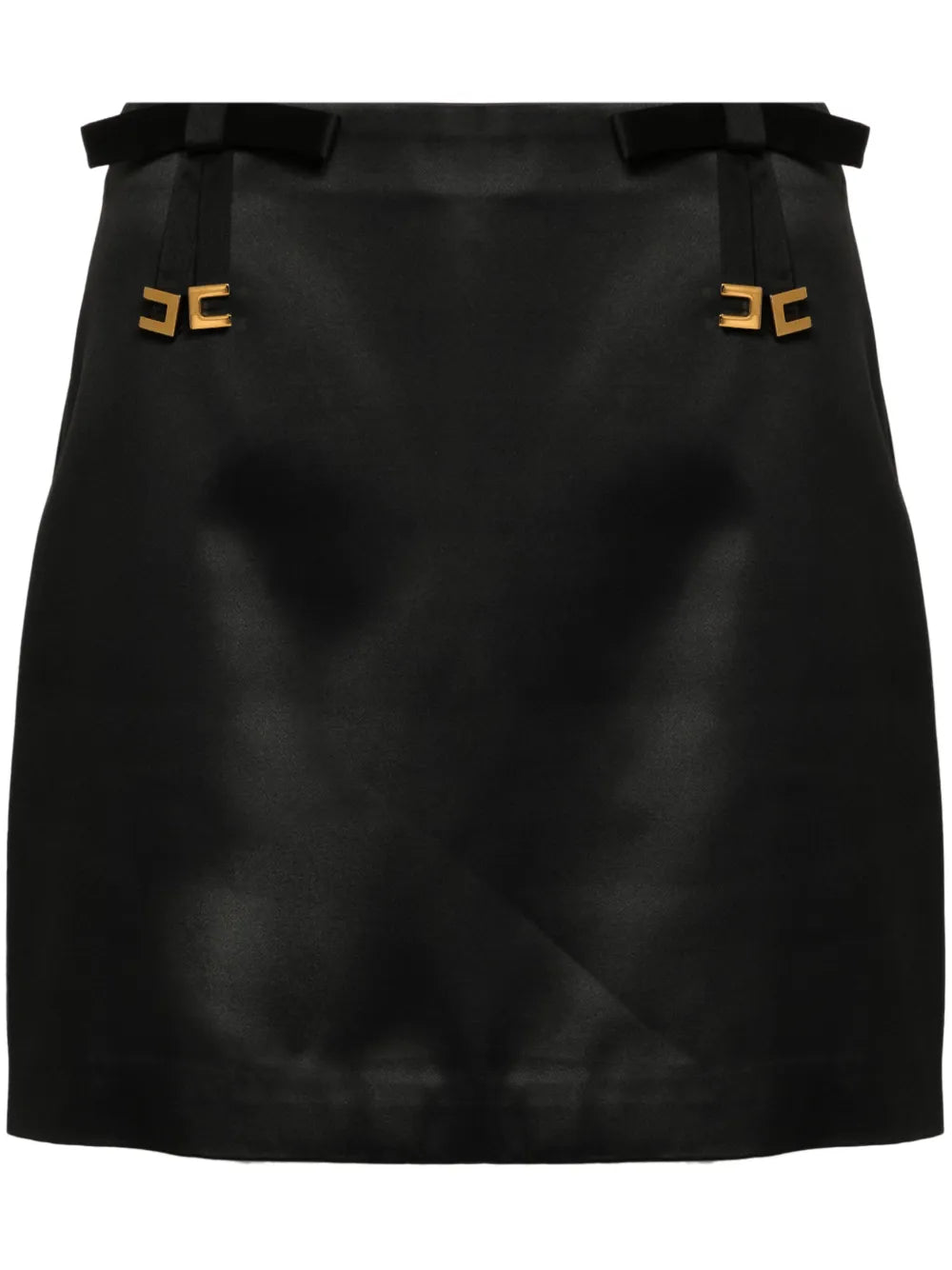 Bow-Embellished Satin Mini Skirt