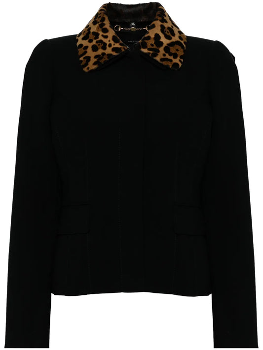 Leopard-Collar Jacket