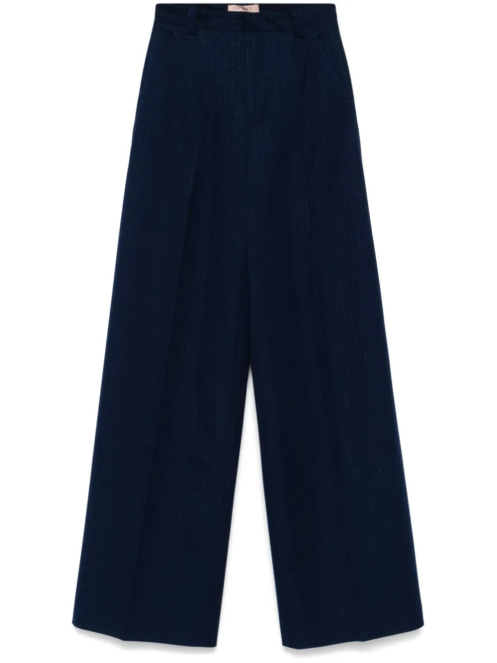 Pinstripe Wide-Leg Trousers
