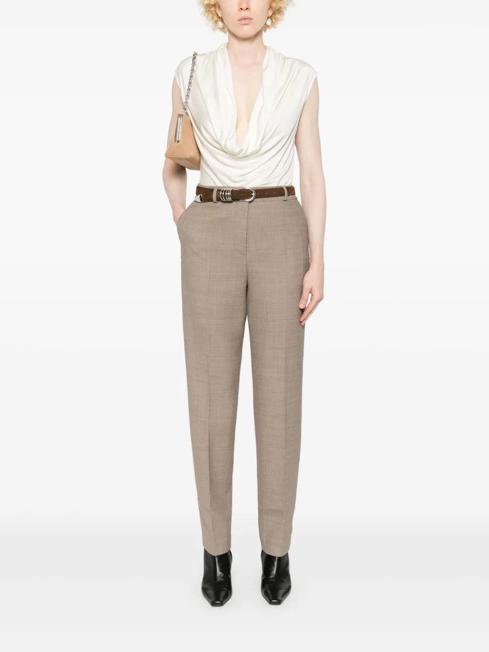 Mélange-Effect Trousers