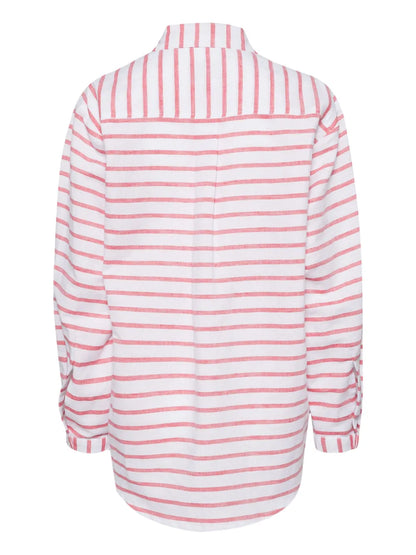 Striped Tie Belt Shirt