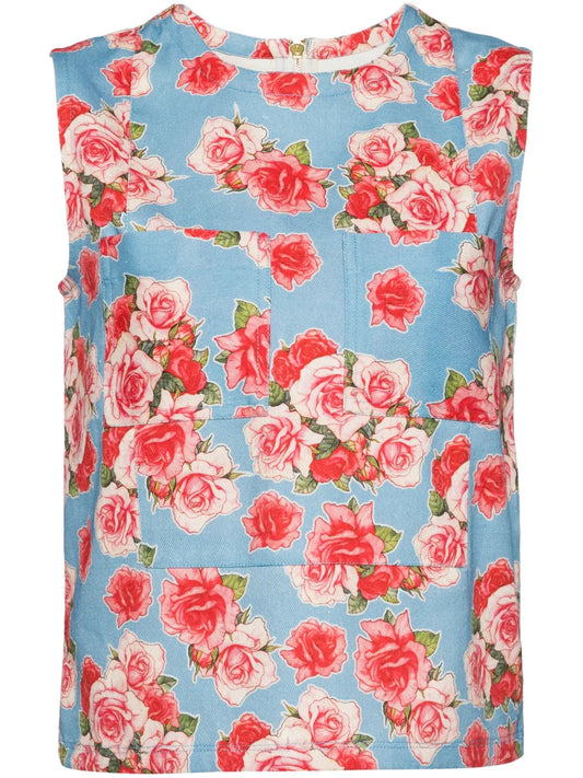 Rose Denim Top
