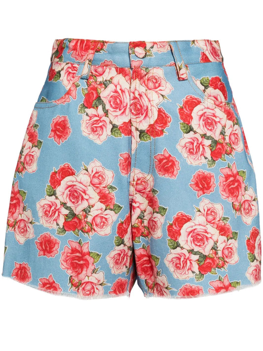 Rose Denim Shorts