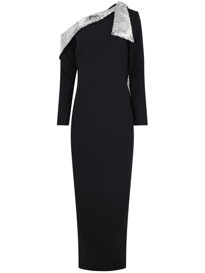 Sequin-Embellished Crepe Gown