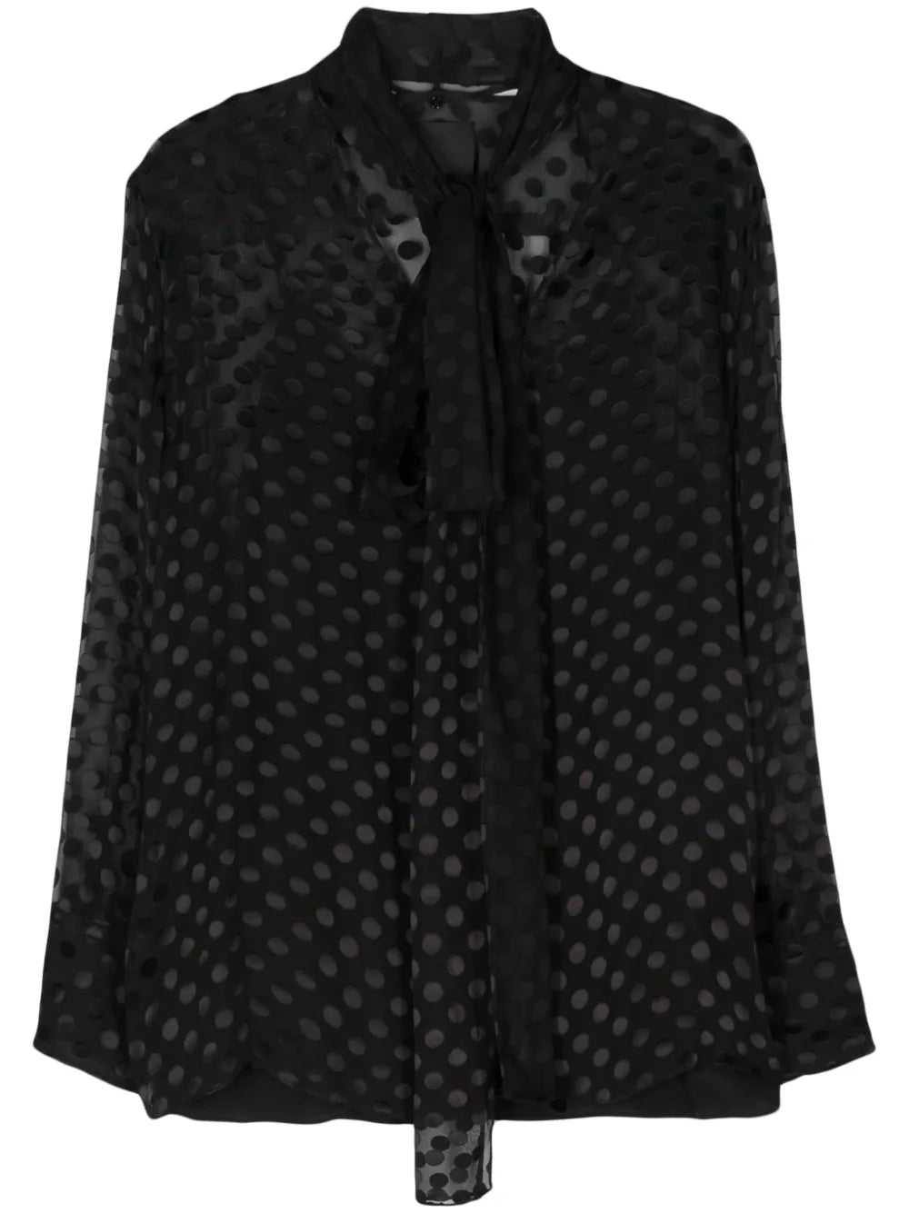 Polka Dot-Devoré Blouse