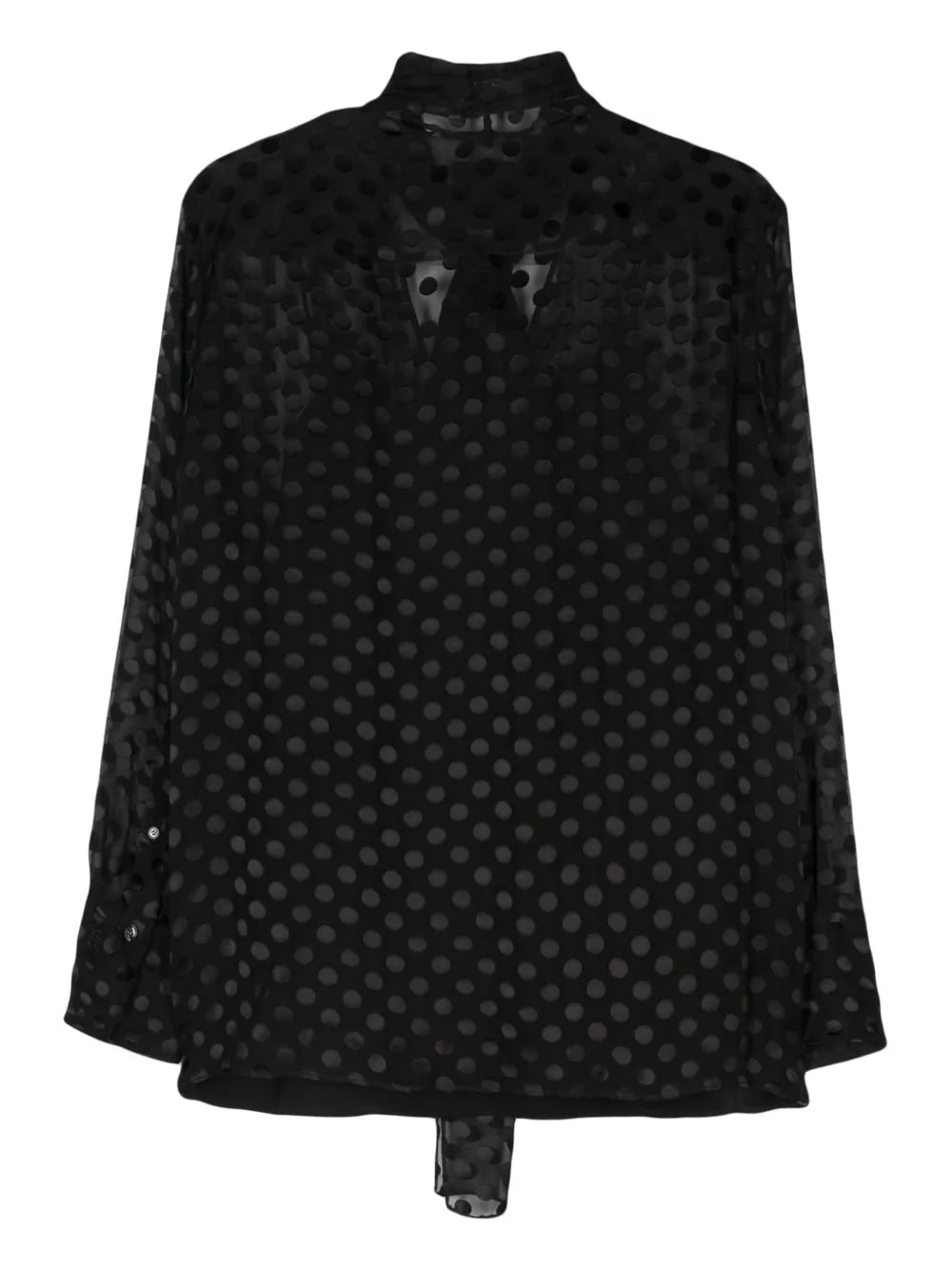 Polka Dot-Devoré Blouse