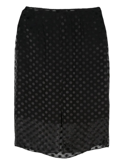 Polka Dot-Devoré Skirt