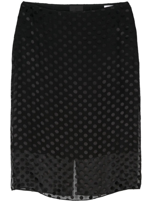 Polka Dot-Devoré Skirt