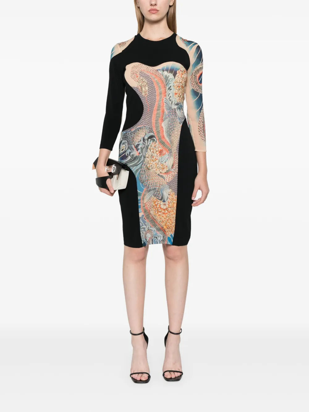 Japanese-Style Print Mini Dress