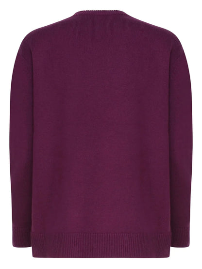 Crystal-Embellished Round-Neck Jumper