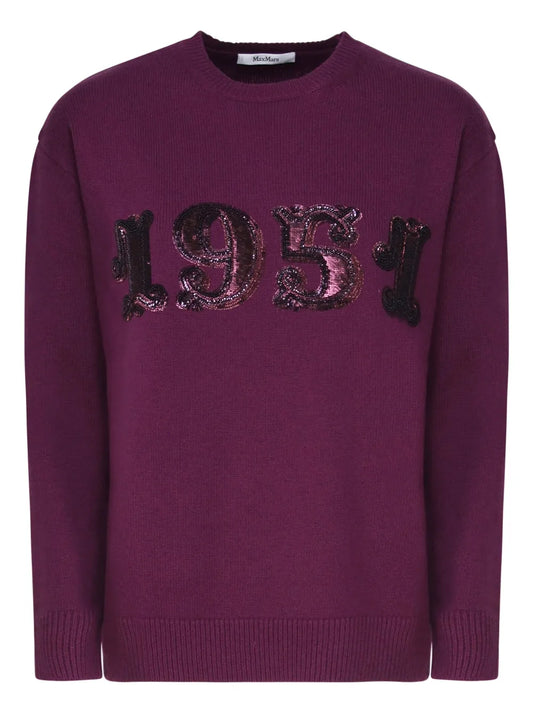 Crystal-Embellished Round-Neck Jumper