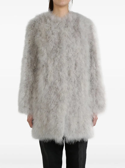 Feather-Detailing Coat