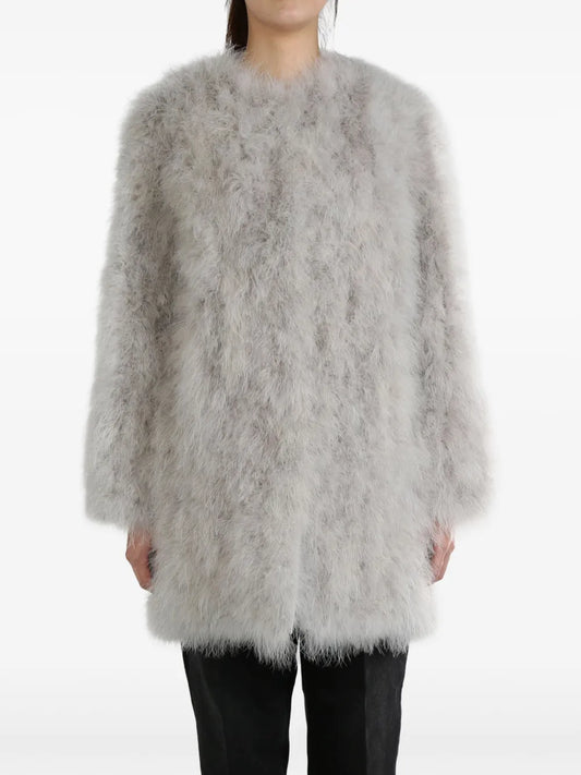 Feather-Detailing Coat