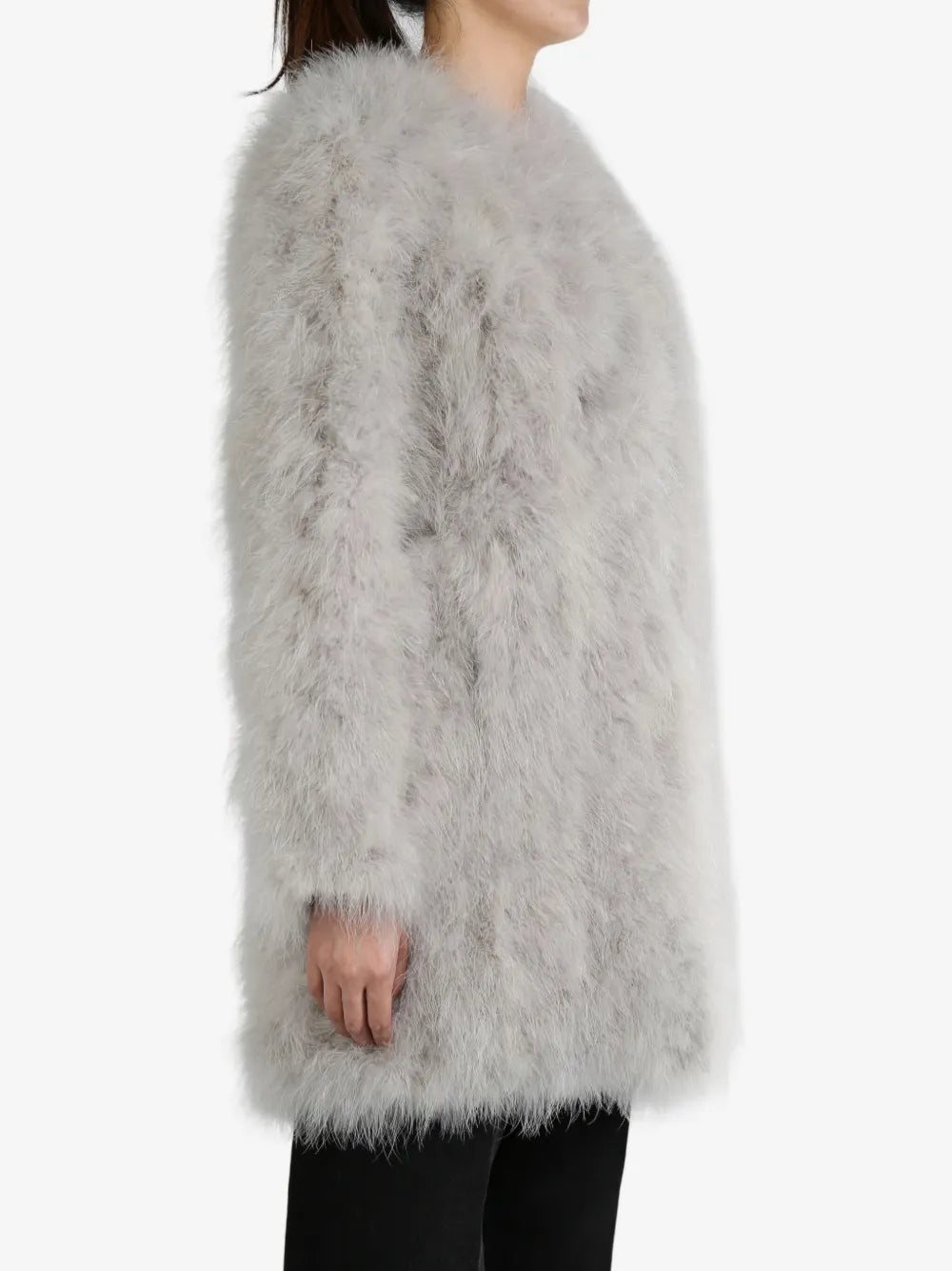 Feather-Detailing Coat